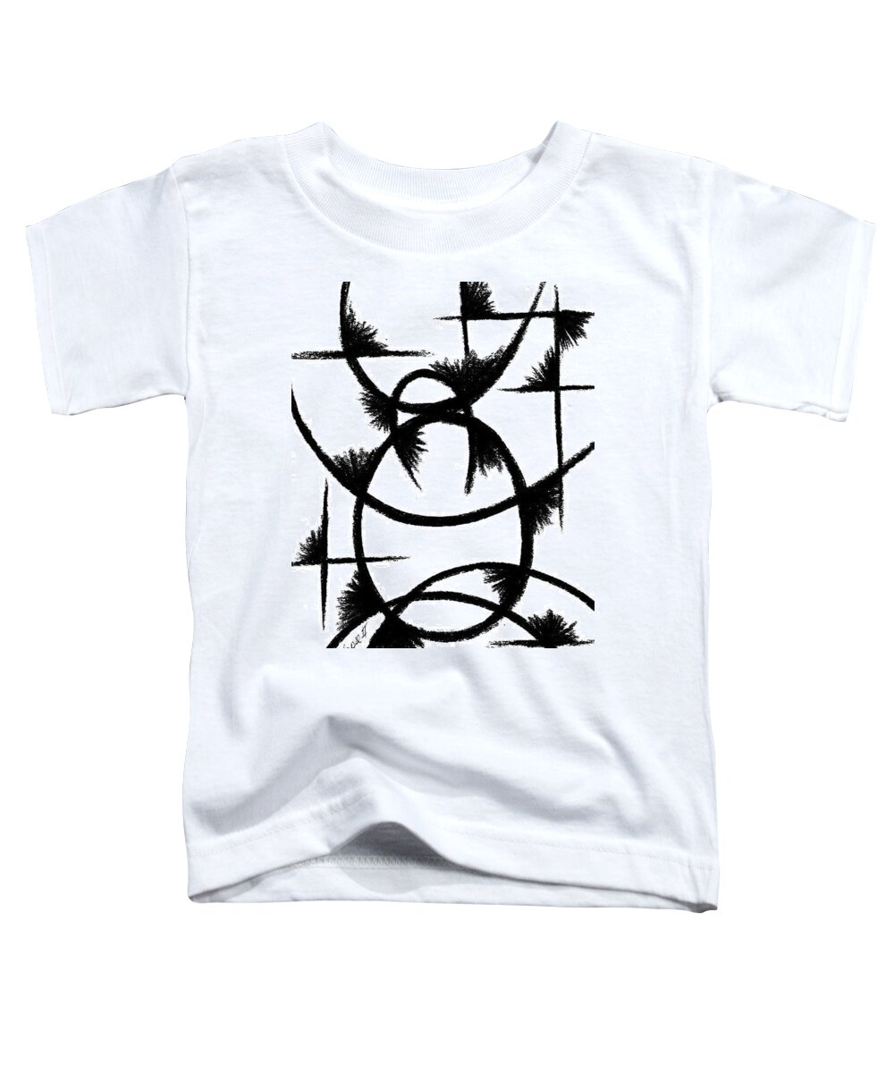 Modernist - Contemporany Toddler T-Shirt featuring the drawing Colapse II by Arides Pichardo