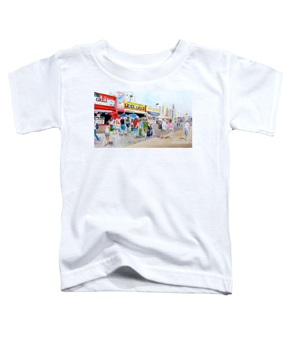 Coney Island Toddler T-Shirt featuring the drawing Coney Island by Beth Saffer
