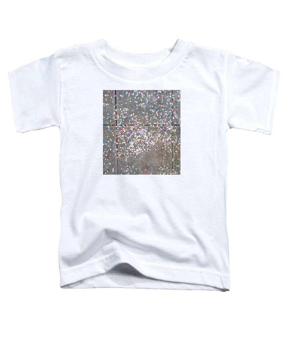 Confetti Toddler T-Shirt featuring the photograph Confetti Sidewalk by Tiffany Marchbanks