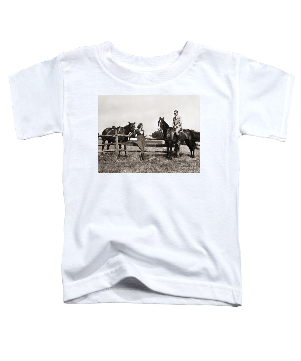 1930s Toddler T-Shirt featuring the photograph Couple Out Riding, C.1930-40s by H Armstrong Roberts and ClassicStock