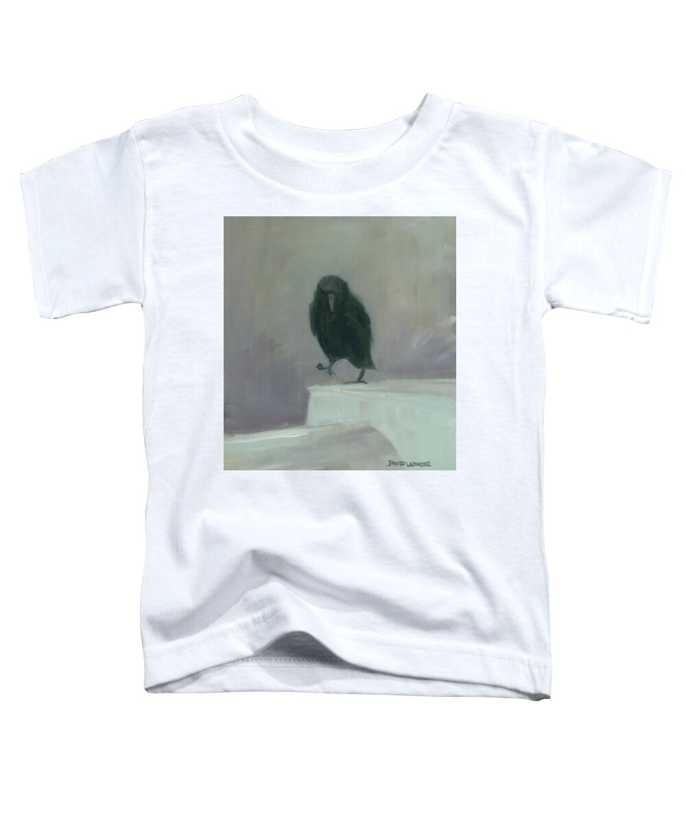 Bird Toddler T-Shirt featuring the painting Crow 16 by David Ladmore