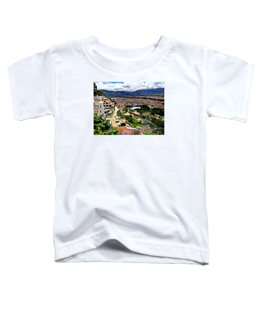 Turi Toddler T-Shirt featuring the photograph Cuenca and Turi Ecuador by Al Bourassa