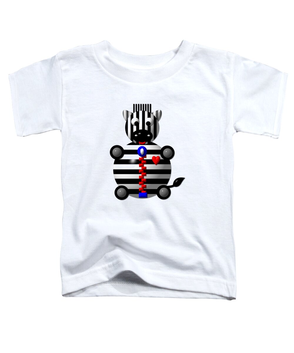 Cute Zebra With A Zipper Toddler T-Shirt featuring the digital art Cute Zebra with a Zipper by Rose Santuci-Sofranko
