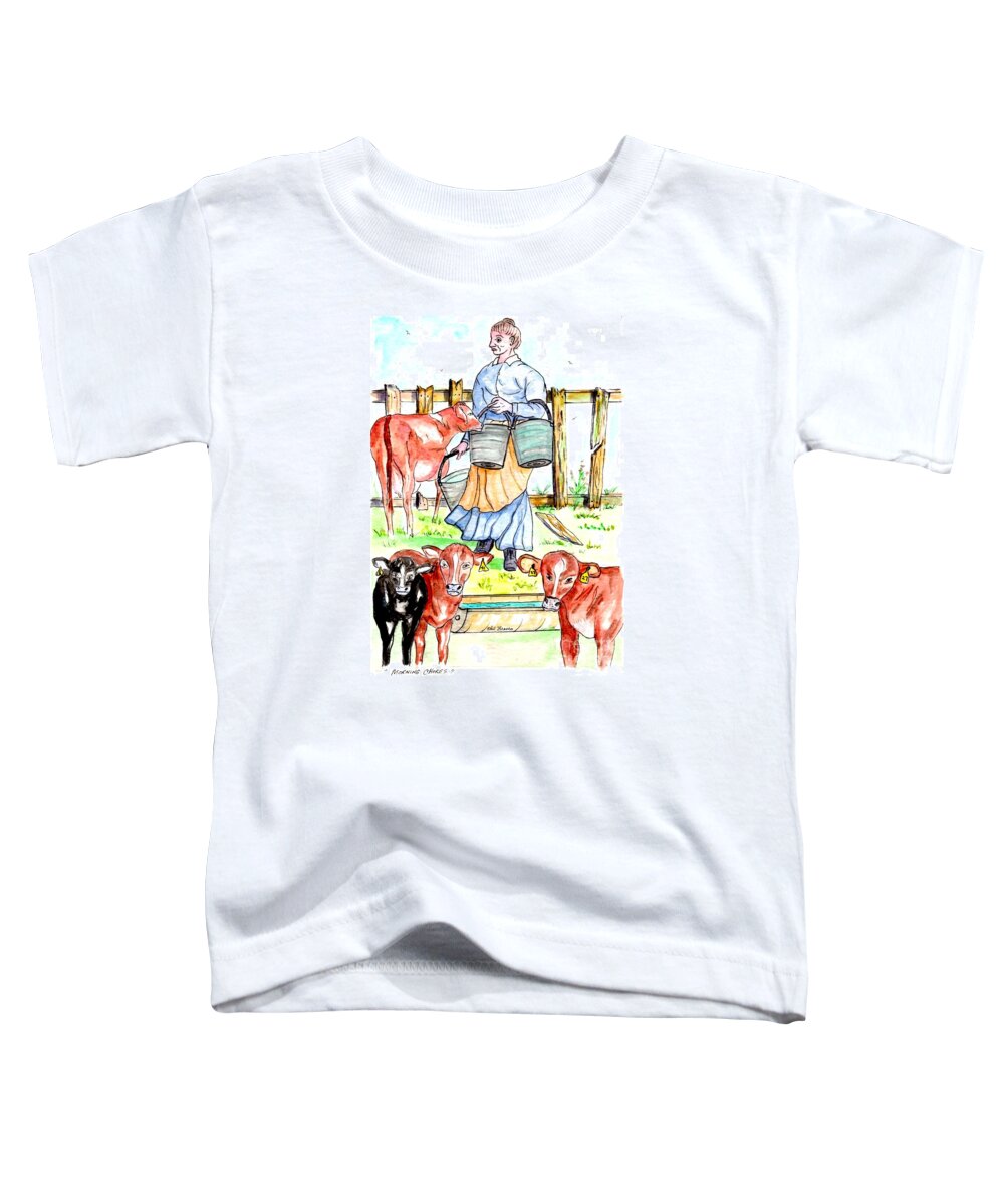 Farm Life Toddler T-Shirt featuring the mixed media Daily Chores by Philip And Robbie Bracco