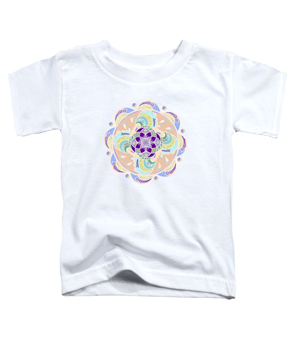 Mandala Toddler T-Shirt featuring the digital art Daisy Lotus Meditation by Deborah Smith