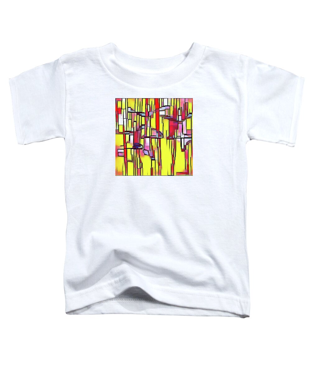 Mixed Media Toddler T-Shirt featuring the mixed media Dancers Abstract by Toni Somes