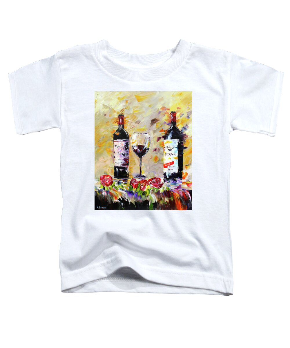Red Wine Toddler T-Shirt featuring the painting Date Night by Kevin Brown