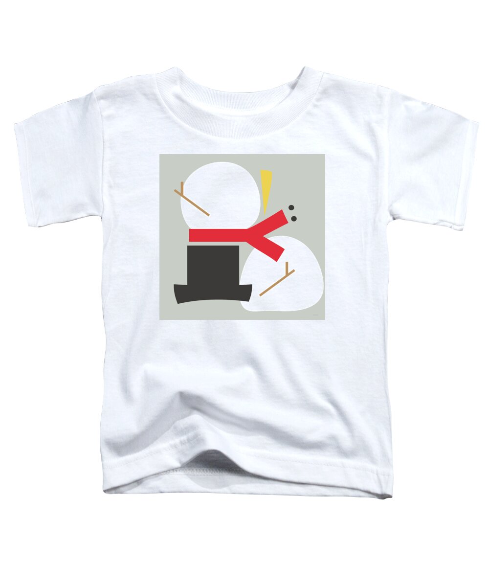 Snowman Toddler T-Shirt featuring the digital art Deconstructed Snowman- Modern Art by Linda Woods by Linda Woods
