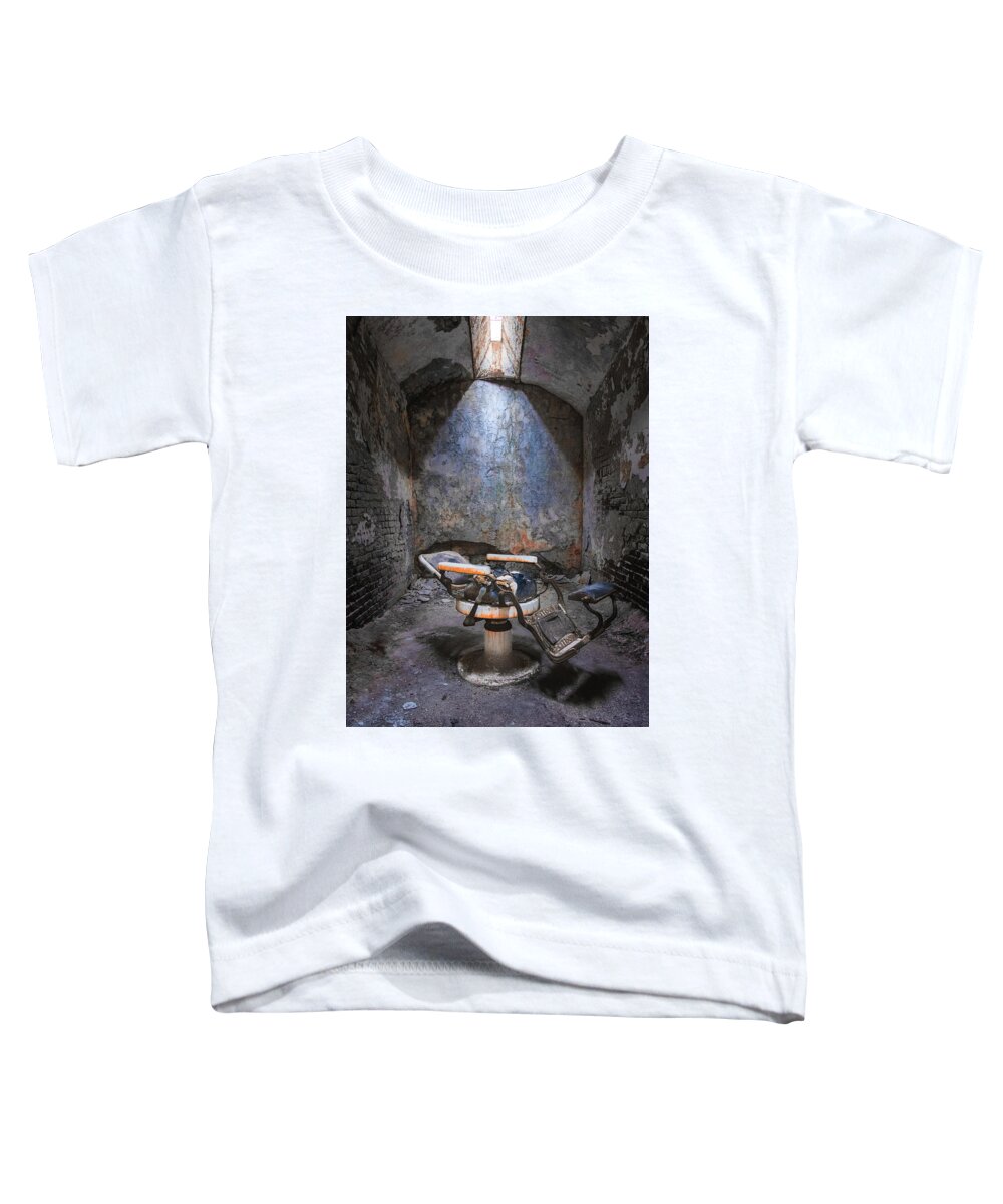 Eastern State Penitentiary Toddler T-Shirt featuring the photograph Dental Chair ESP by Tom Singleton