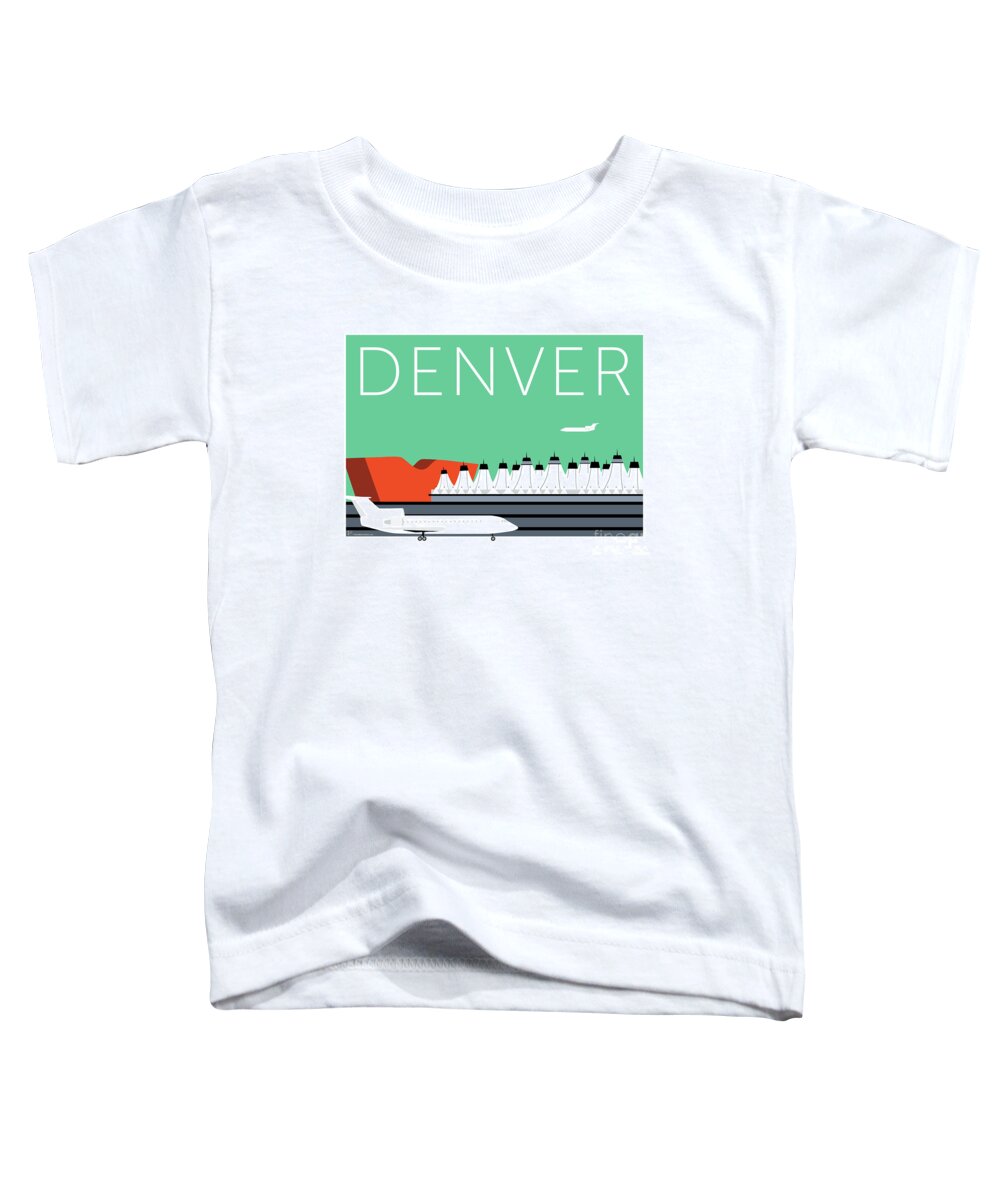 Denver Toddler T-Shirt featuring the digital art DENVER DIA/Aqua by Sam Brennan