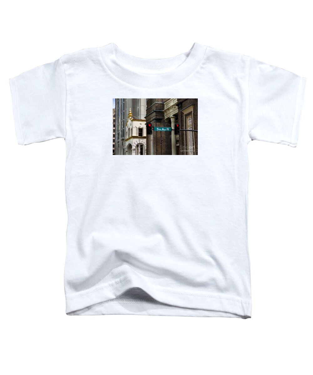 Downtown Toddler T-Shirt featuring the photograph Downtown Stoplights by Marina McLain