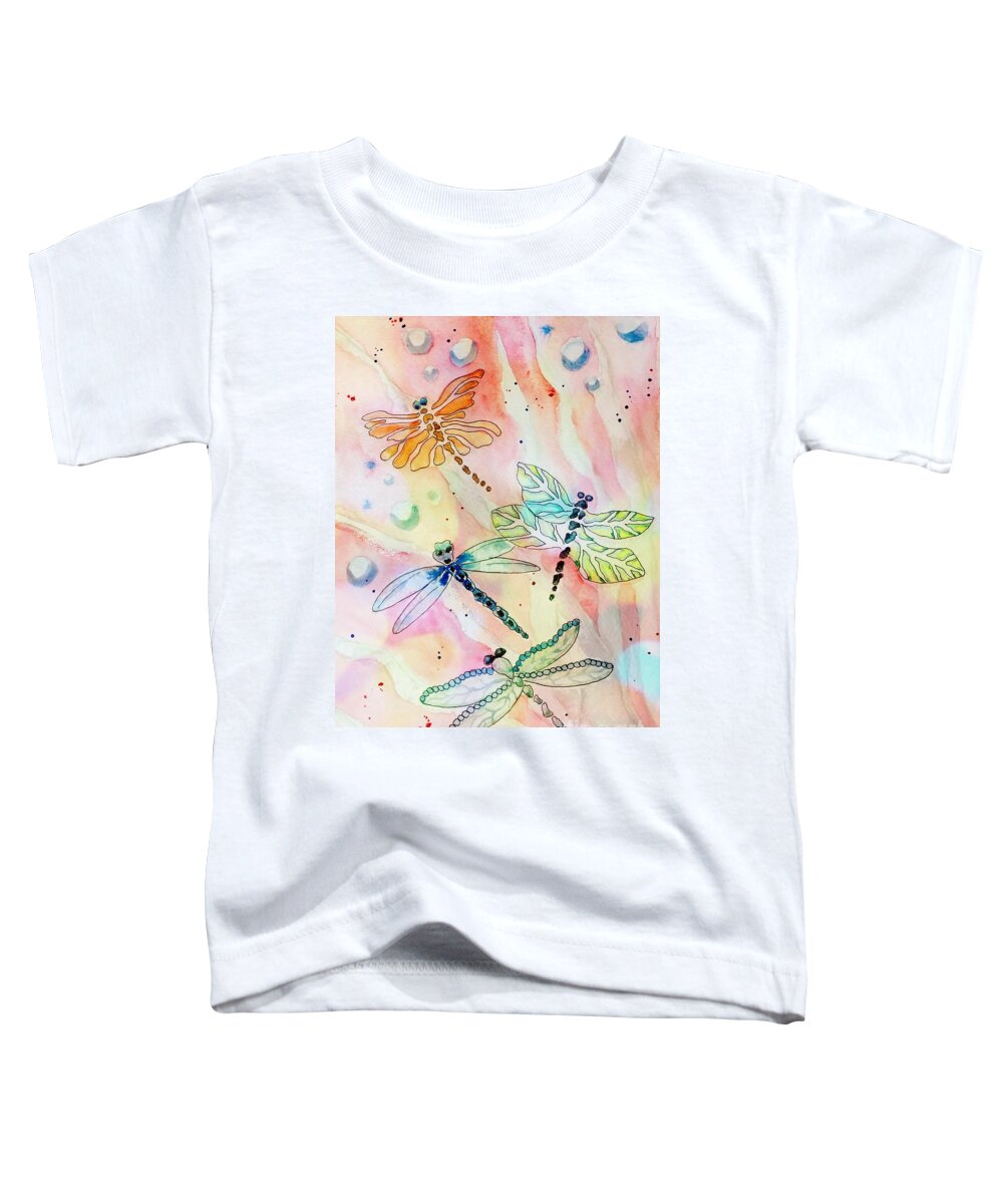 Insects Toddler T-Shirt featuring the painting Dragon Diversity by Denise Tomasura