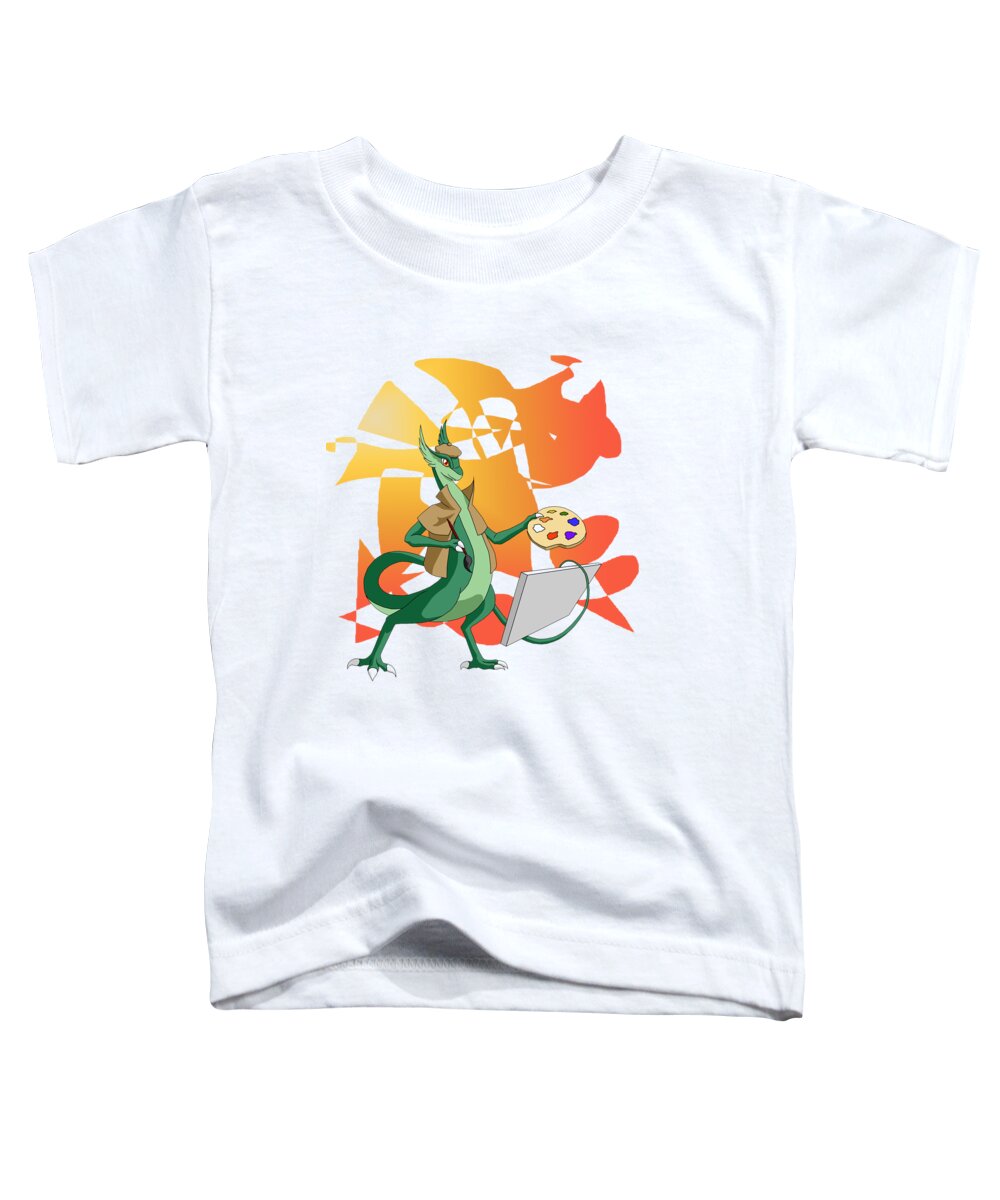 Dragon Toddler T-Shirt featuring the digital art Dragon Painter by Alice Chen