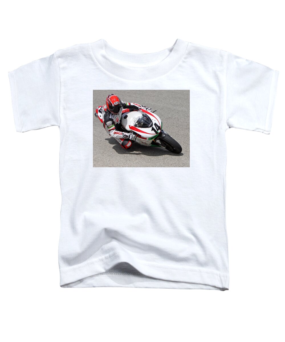 Motorsports Toddler T-Shirt featuring the photograph Ducati at Work by Shoal Hollingsworth