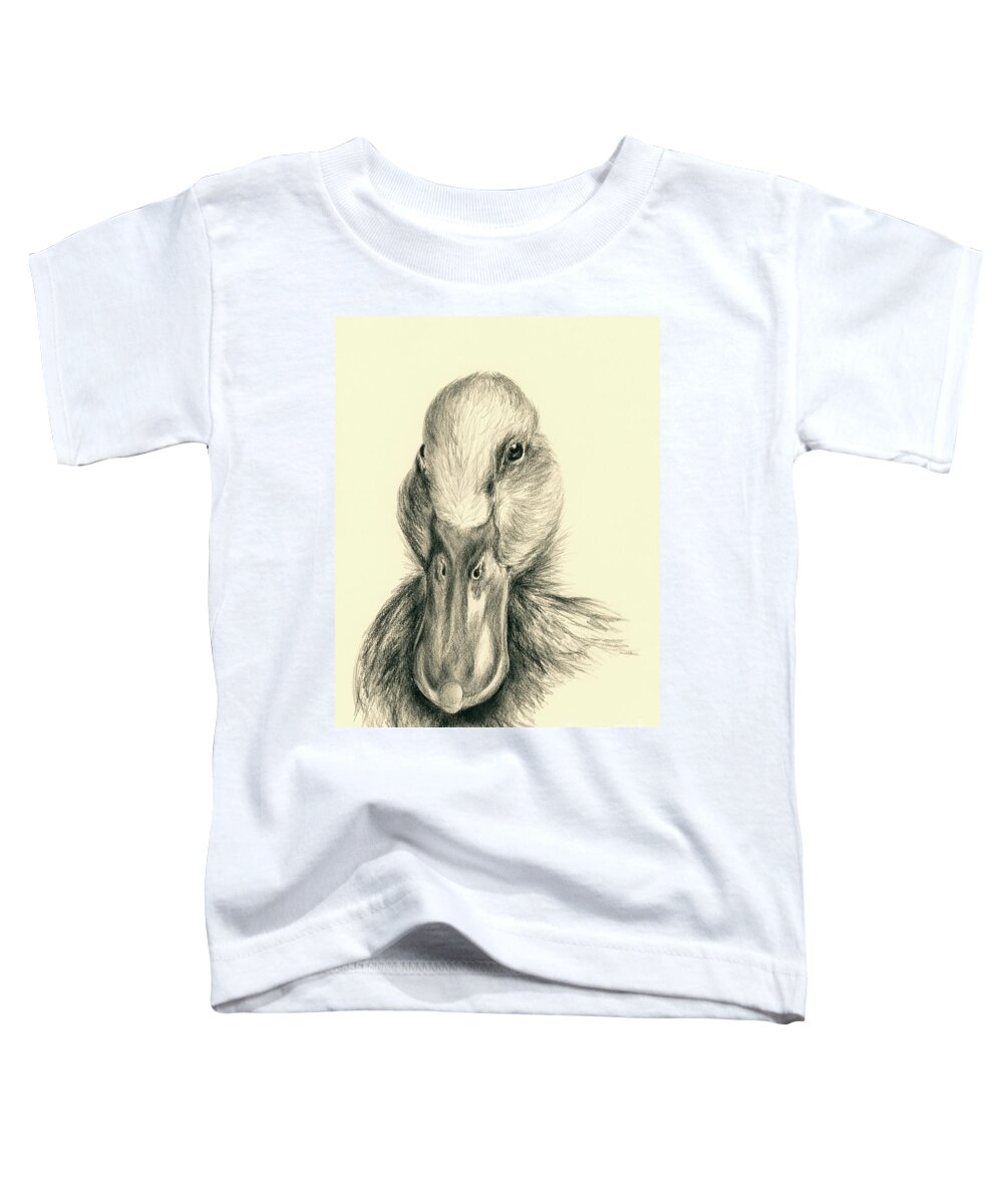 Duck Toddler T-Shirt featuring the drawing Duck Portrait in Charcoal by MM Anderson