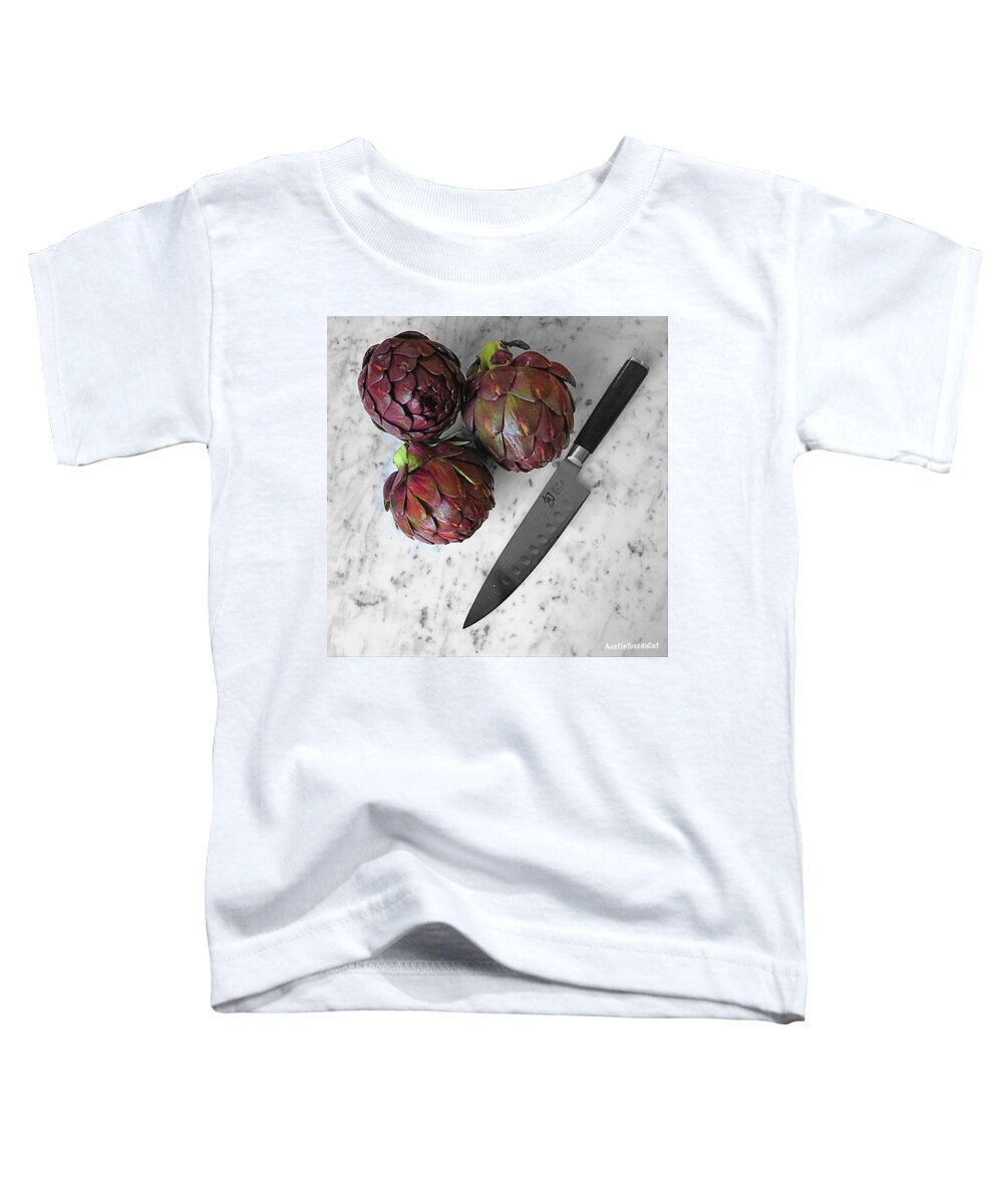 Cooking Toddler T-Shirt featuring the photograph Eat Your #veggies. And Yes, These by Austin Tuxedo Cat