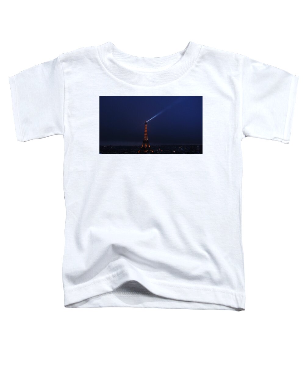 Europe Toddler T-Shirt featuring the photograph Eiffel Tower Spotlight Paris France 2 by Lawrence S Richardson Jr