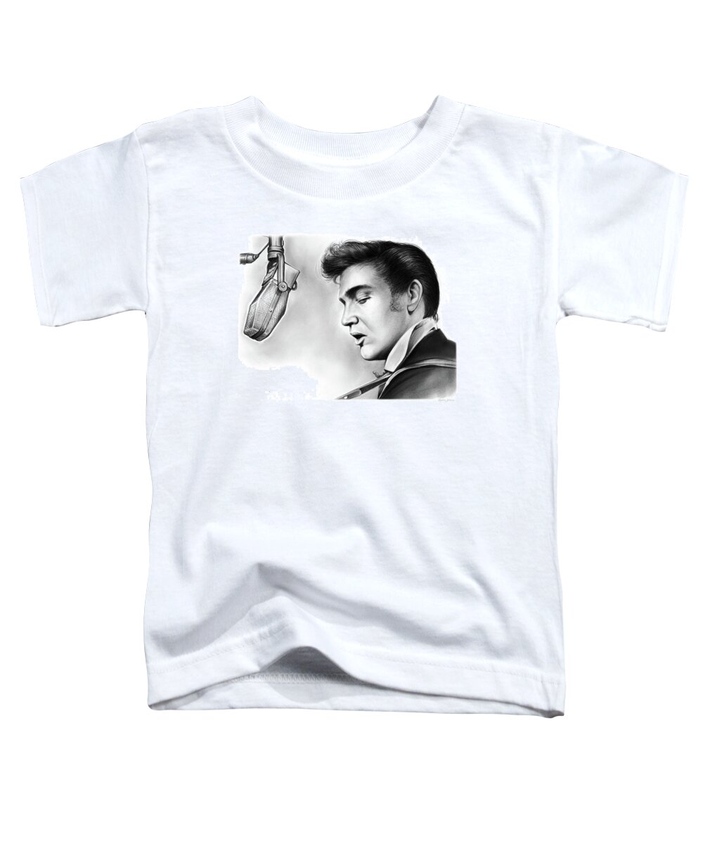 Elvis Toddler T-Shirt featuring the drawing Elvis Presley by Greg Joens