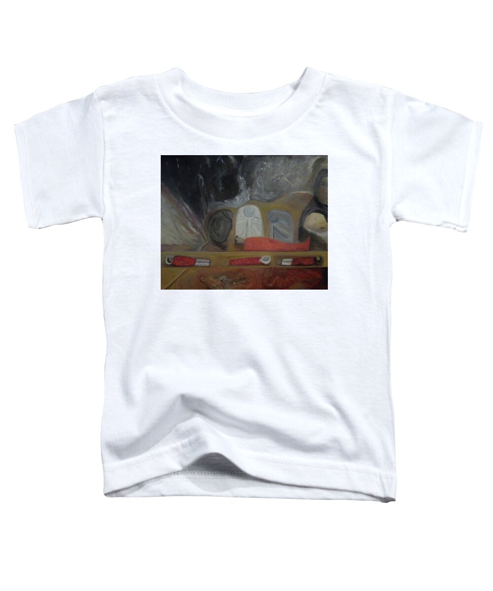 Anguish Toddler T-Shirt featuring the painting Endless Anguish by Susan Esbensen