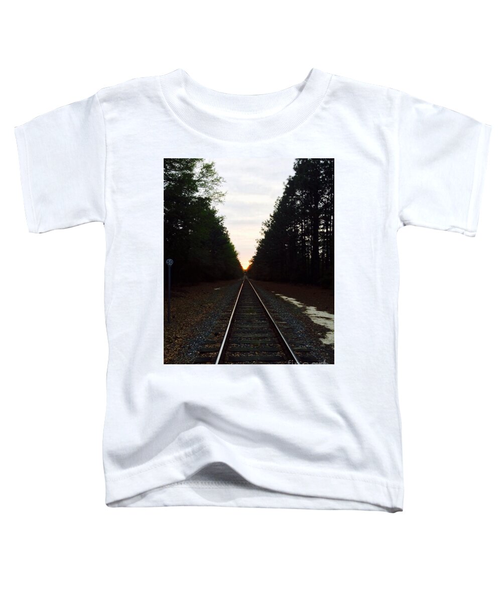 Train Tracks Toddler T-Shirt featuring the photograph Endless Journey by George DeLisle