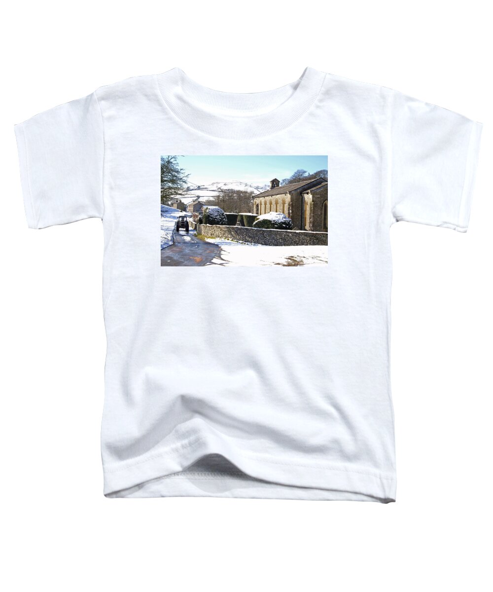 England Toddler T-Shirt featuring the photograph English rural church in winter by David Birchall