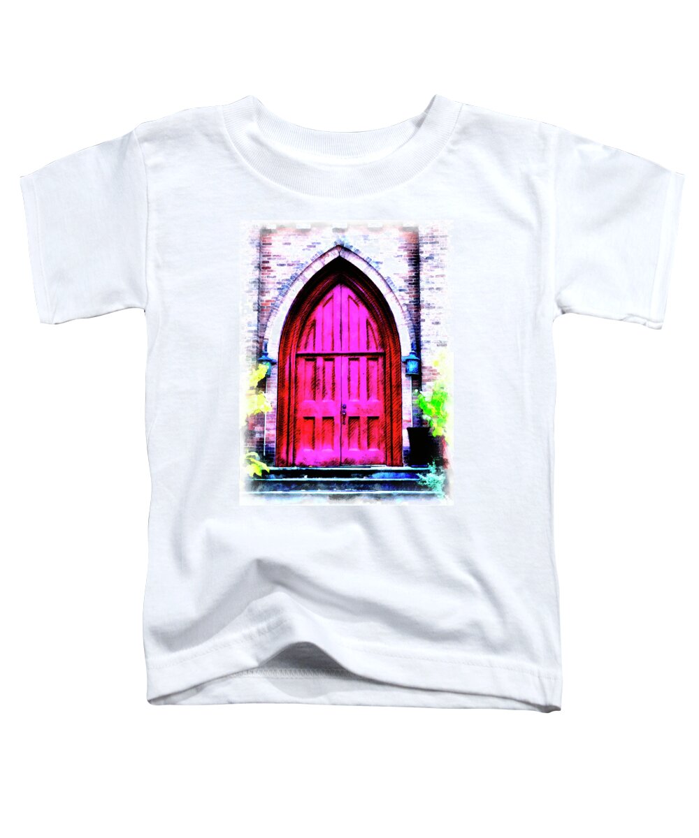 Episcopal Church Toddler T-Shirt featuring the digital art Enter All Ye Faithful by Leslie Montgomery