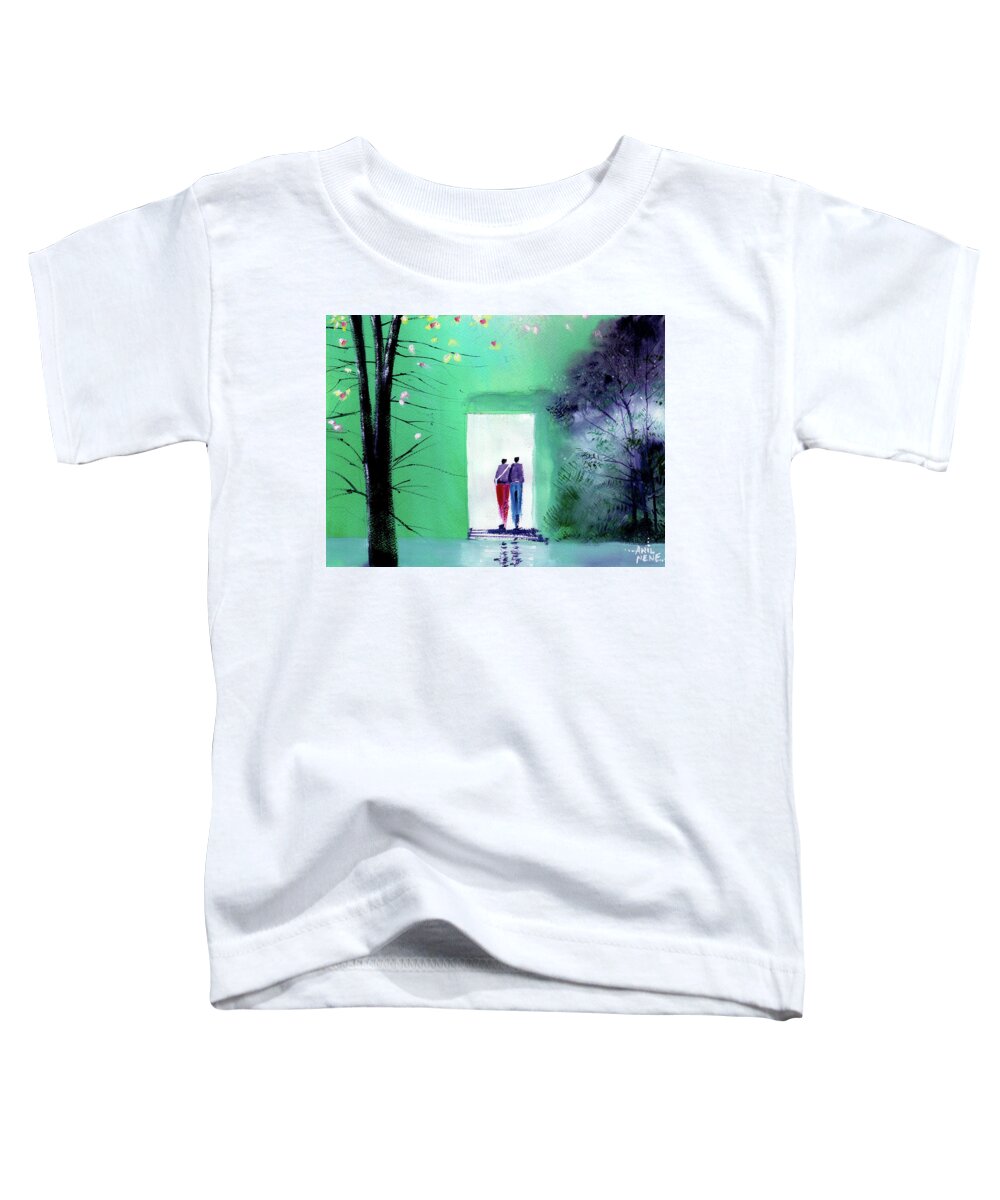 Nature Toddler T-Shirt featuring the painting Entering the light by Anil Nene
