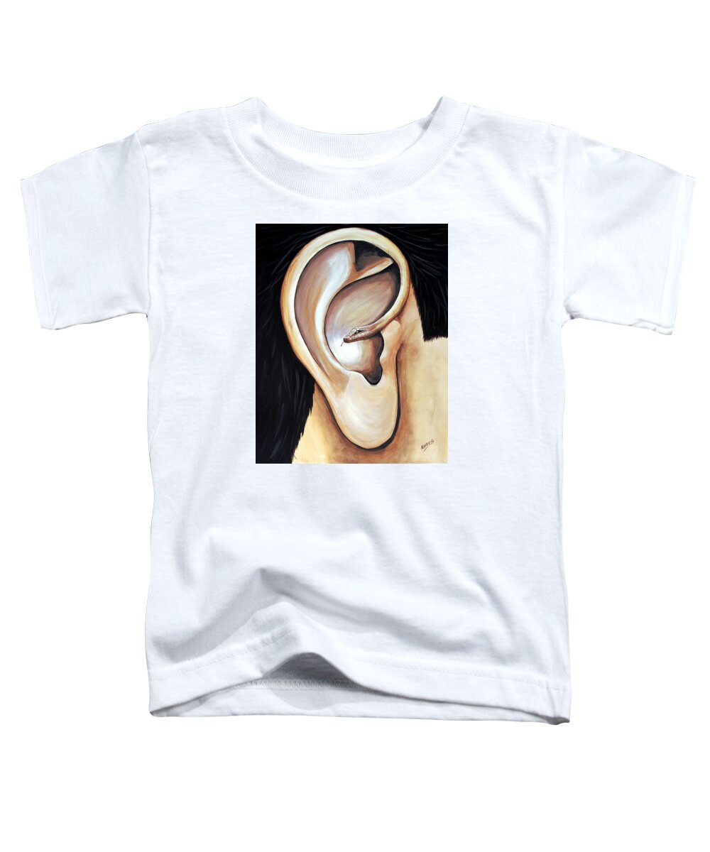 Snake Toddler T-Shirt featuring the painting Lengua Detractora by Edwin Alverio