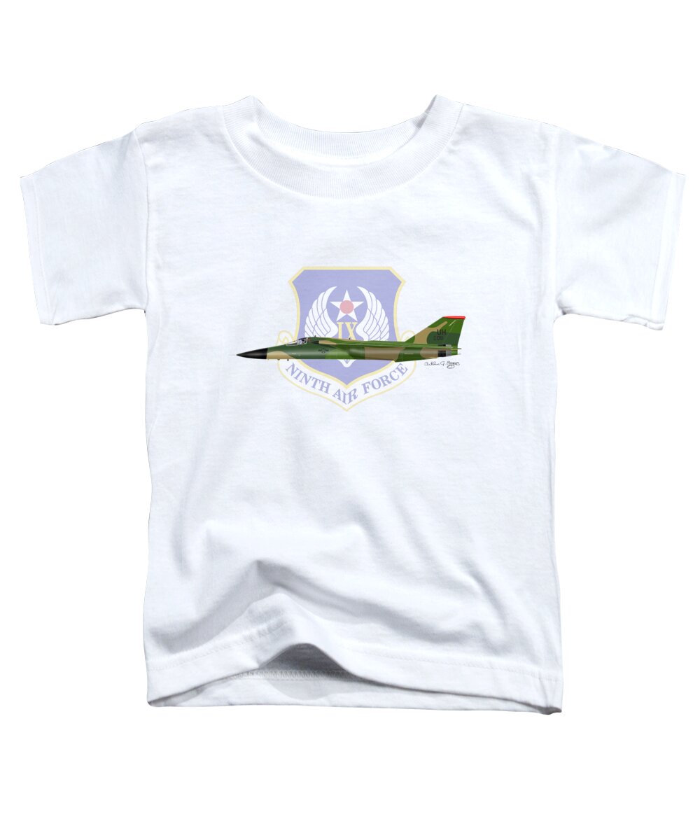 F-111e Toddler T-Shirt featuring the digital art F-111E Aardvark by Arthur Eggers