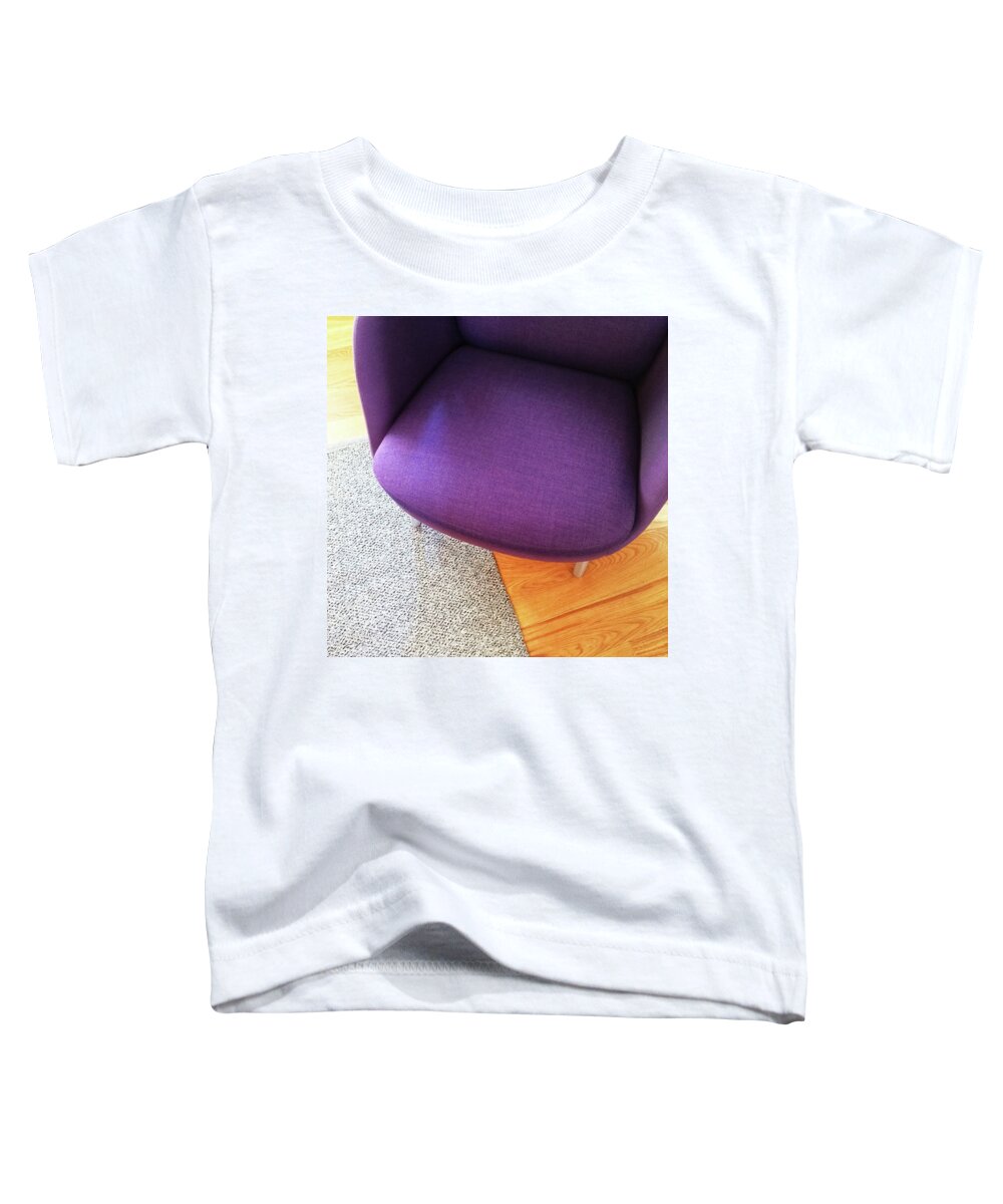 Armchair Toddler T-Shirt featuring the photograph Fashionable purple armchair on wooden floor by GoodMood Art