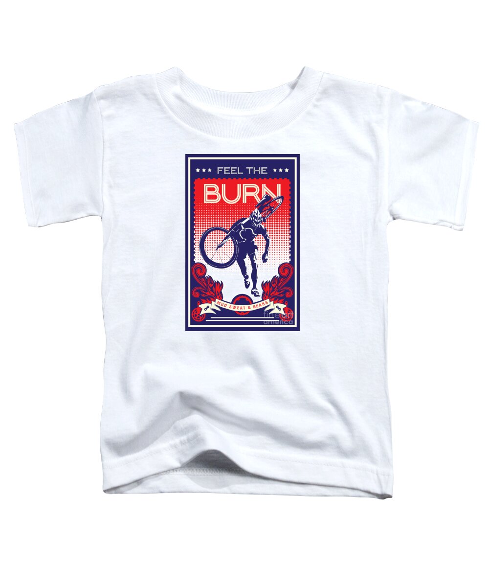 Cyclocross Art Toddler T-Shirt featuring the painting Feel the Burn by Sassan Filsoof