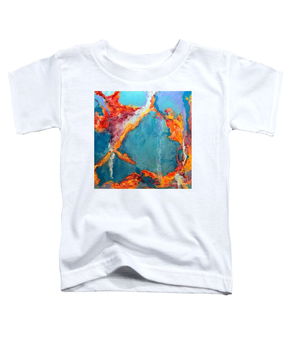 Abstract Painting Toddler T-Shirt featuring the painting Fire and Ice by Mary Mirabal