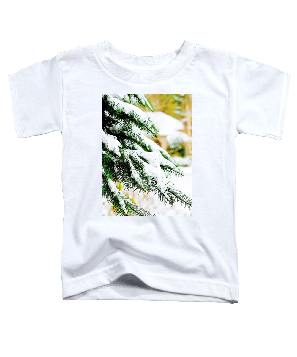 First Snow Toddler T-Shirt featuring the photograph First Snow by Anna Porter