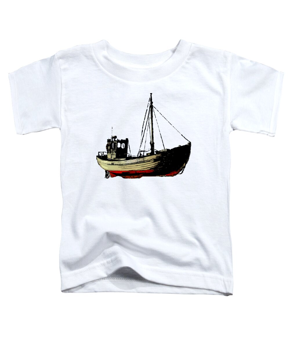 Fishing Toddler T-Shirt featuring the digital art Fishing Boat by Piotr Dulski