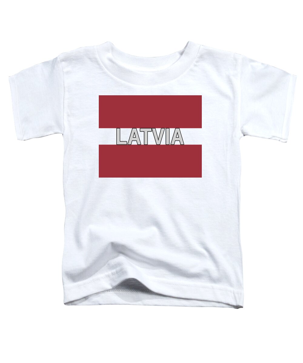 Europe Toddler T-Shirt featuring the digital art Flag of Latvia Word by Roy Pedersen