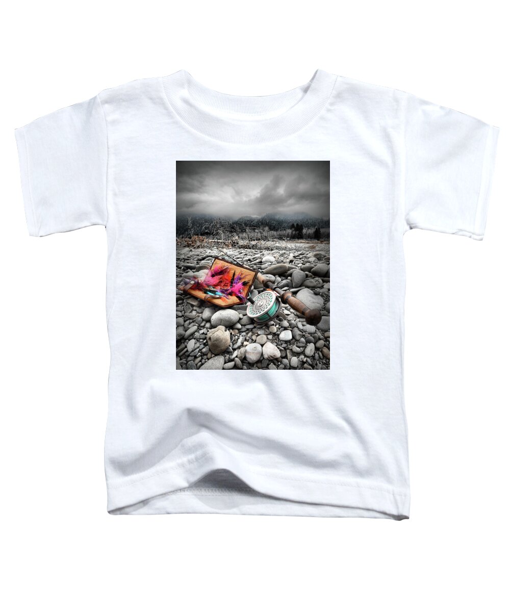  Toddler T-Shirt featuring the photograph Fly Rod and Streamers portrait by Jason Brooks