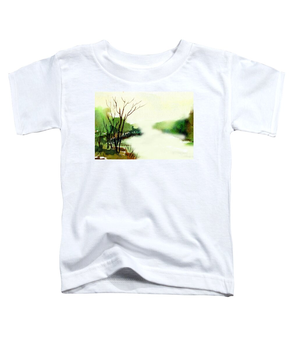 Water Color Toddler T-Shirt featuring the painting Fog1 by Anil Nene