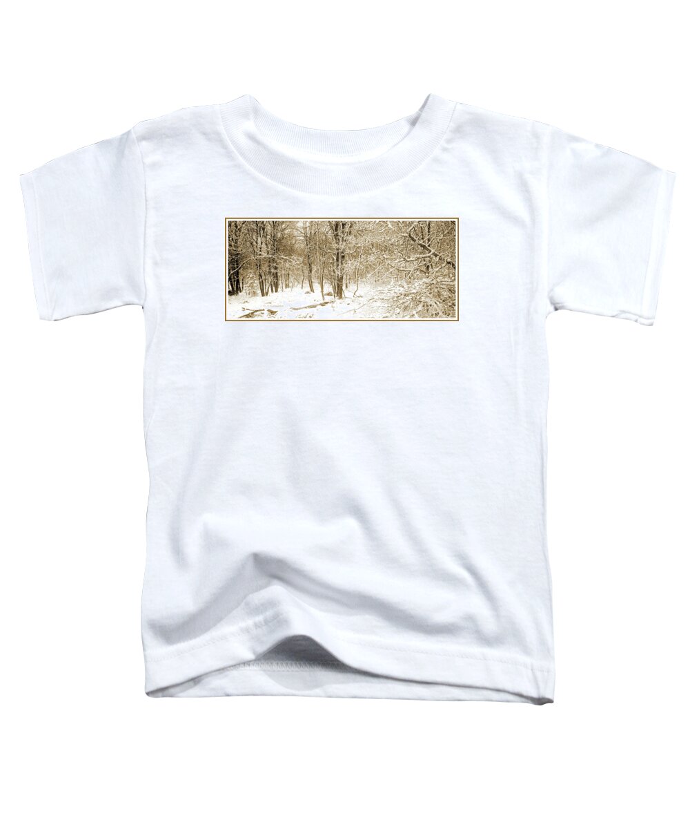 Forest Toddler T-Shirt featuring the photograph Forest Edge with Snow, Winter, Pocono Mountains by A Macarthur Gurmankin
