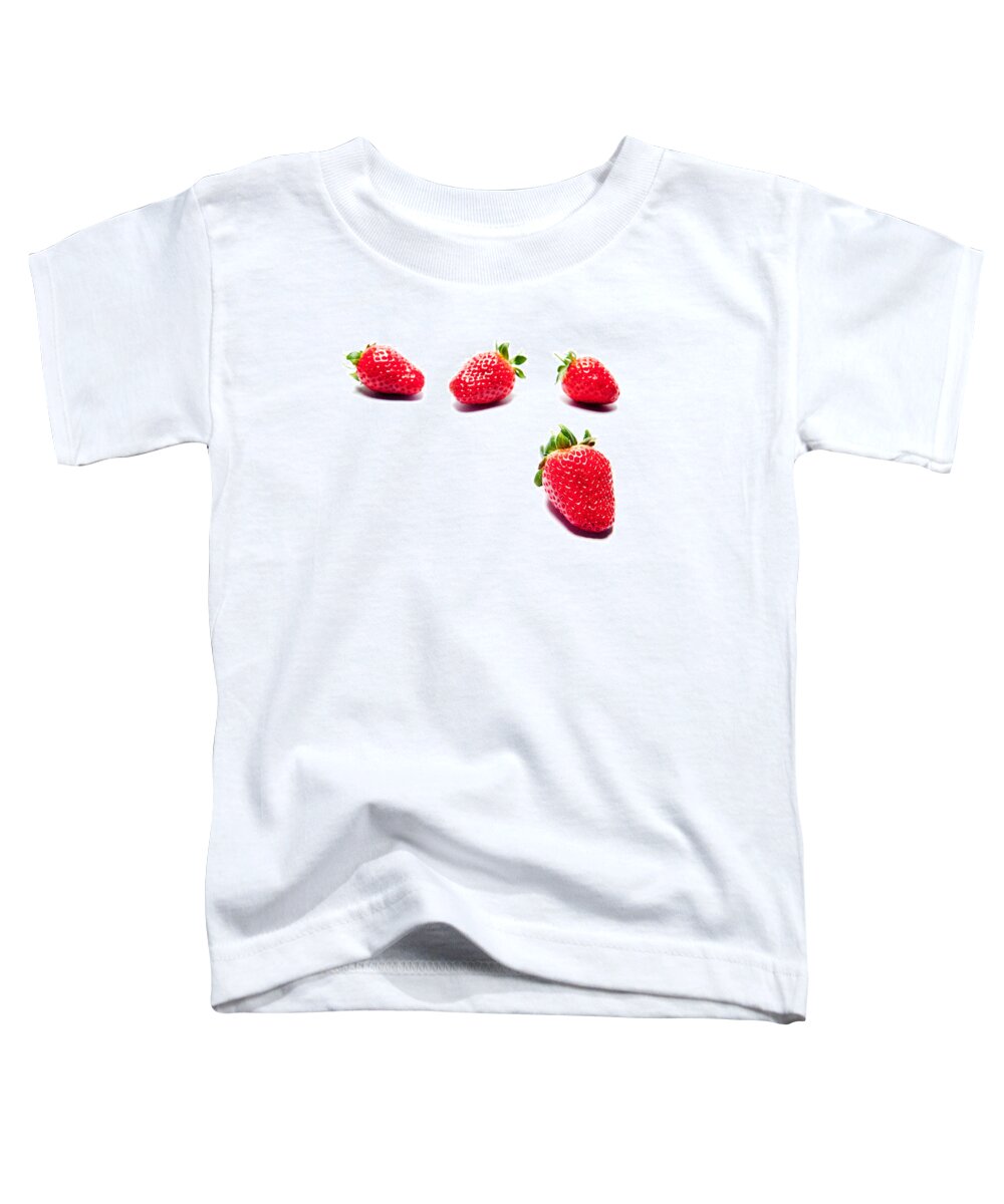 Fruit Toddler T-Shirt featuring the photograph Four Strawberries by Helen Jackson