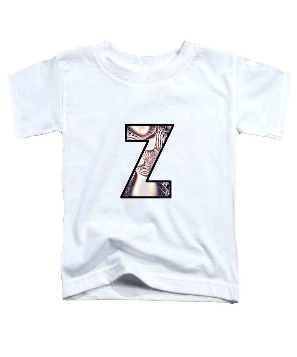 Z Toddler T-Shirt featuring the digital art Fractal - Alphabet - Z is for Zebra Colors by Anastasiya Malakhova