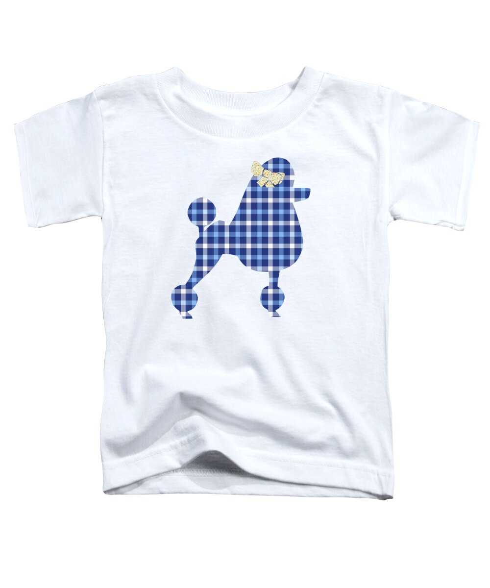 French Poodle Toddler T-Shirt featuring the mixed media French Poodle Plaid by Christina Rollo