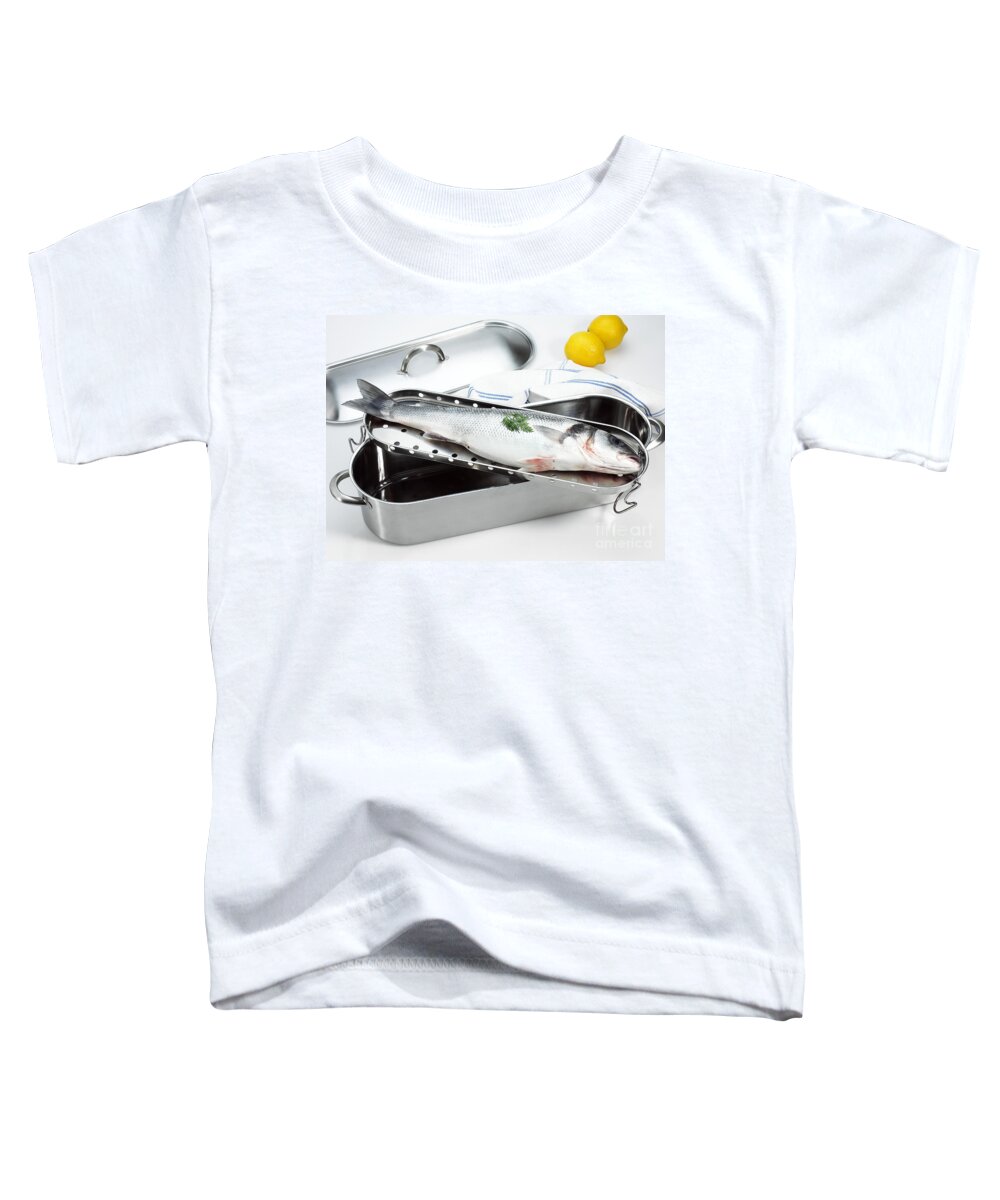 Animal Toddler T-Shirt featuring the photograph Fresh Bass Ready To Cook by Gerard Lacz