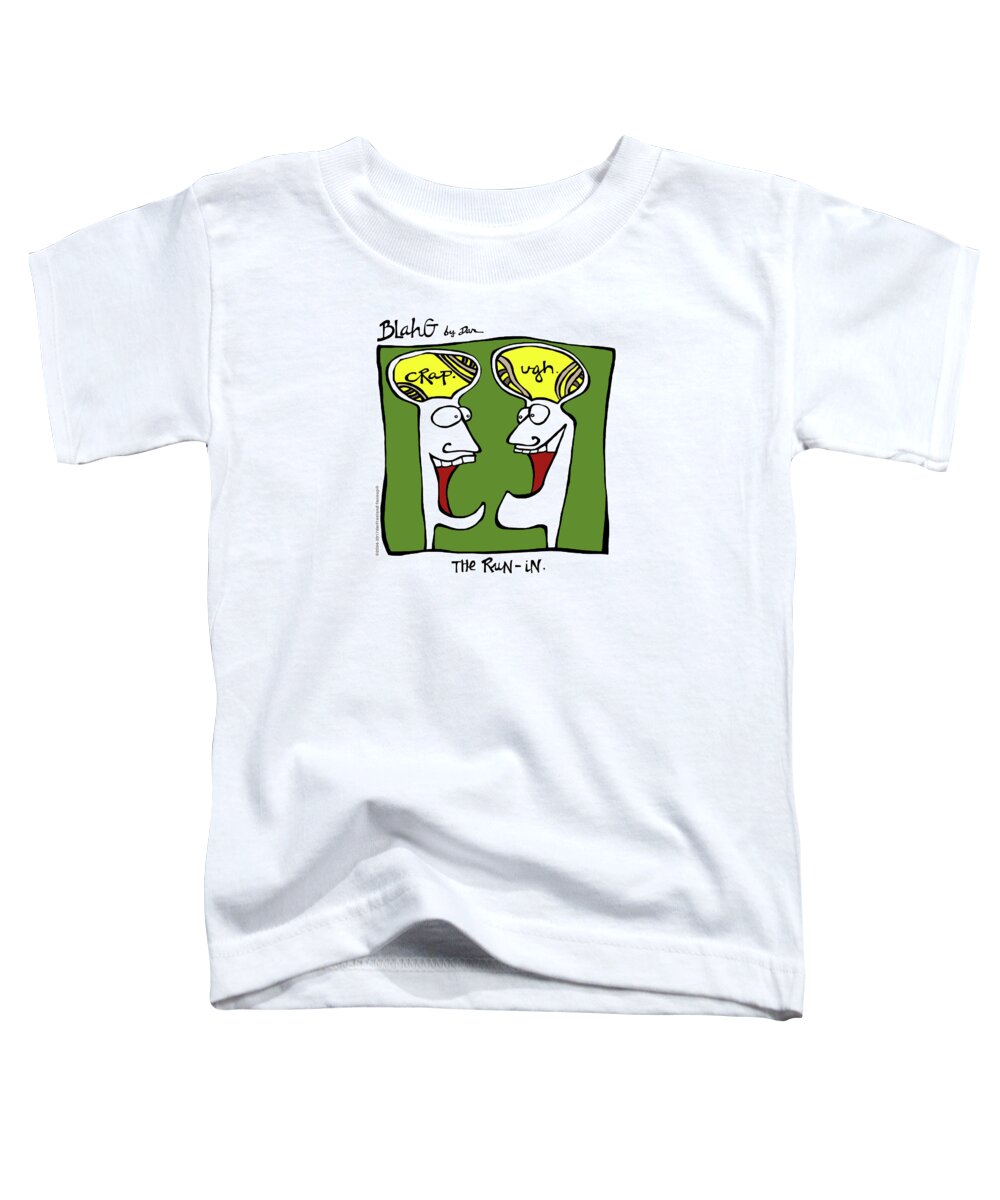 Face Up Toddler T-Shirt featuring the drawing The Run-In by Dar Freeland