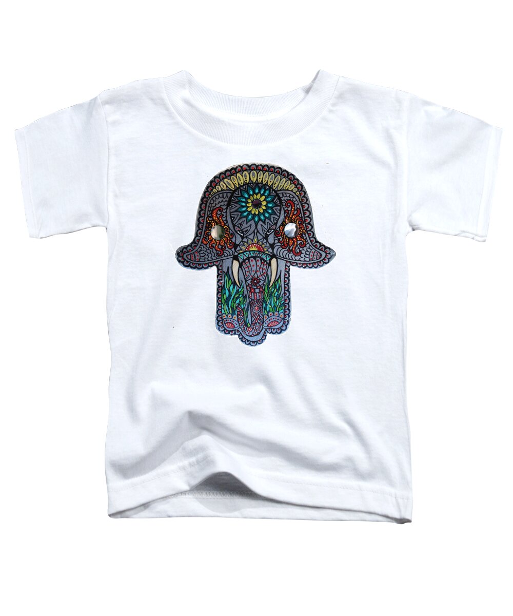 Hamsa Toddler T-Shirt featuring the painting Ganesha Hamsa by Patricia Arroyo