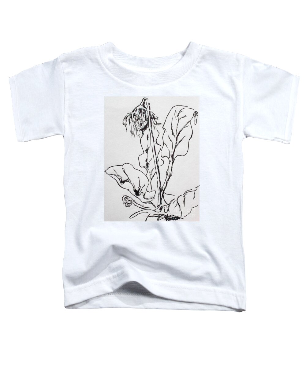 Gerber Daisy Toddler T-Shirt featuring the drawing Gerber Study I by Vonda Lawson-Rosa