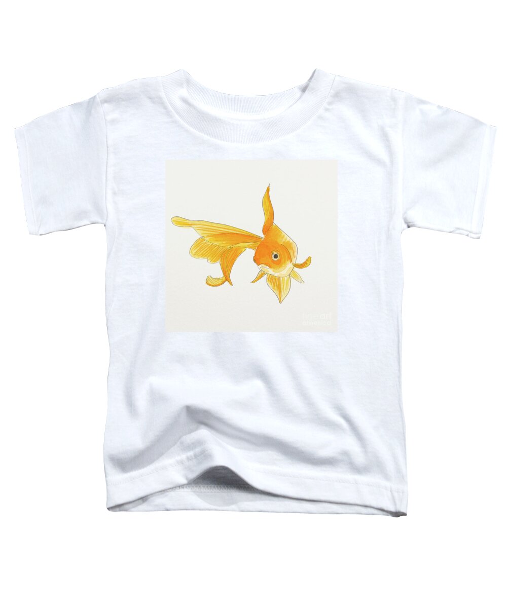 Fish Toddler T-Shirt featuring the painting Goldfish 2 by Stefanie Forck