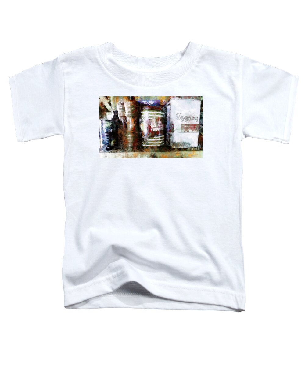 Kitchen Toddler T-Shirt featuring the photograph Grandma's Kitchen Tins by Claire Bull