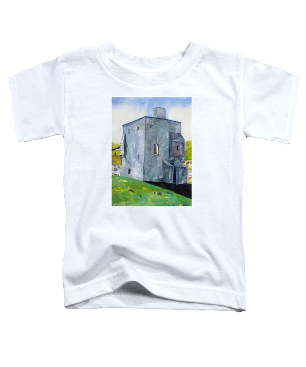  Toddler T-Shirt featuring the painting Granuaile's Castle Behind the Hill by Kathleen Barnes