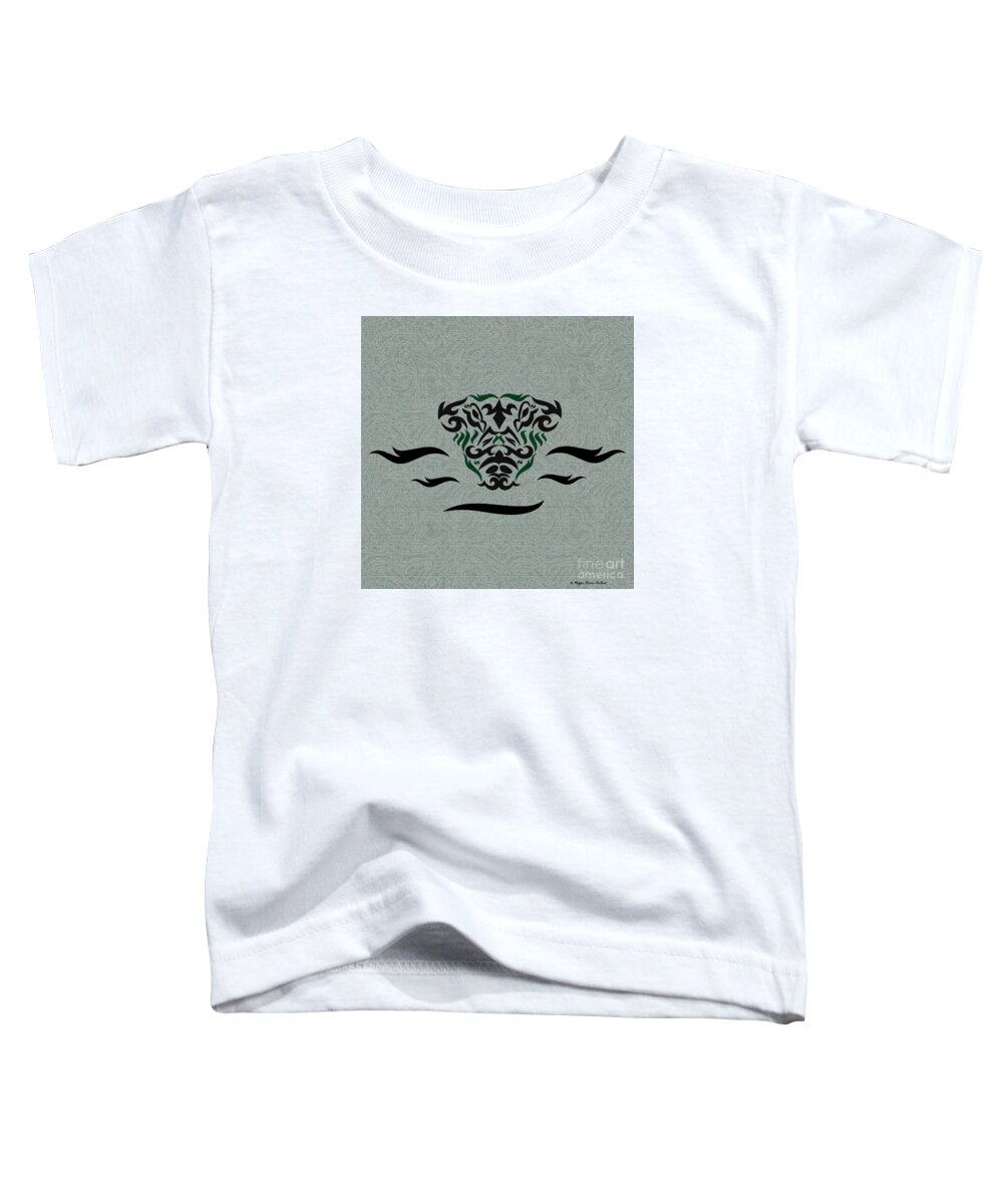 Alligator Toddler T-Shirt featuring the digital art Green Tribal Gator by Megan Dirsa-DuBois