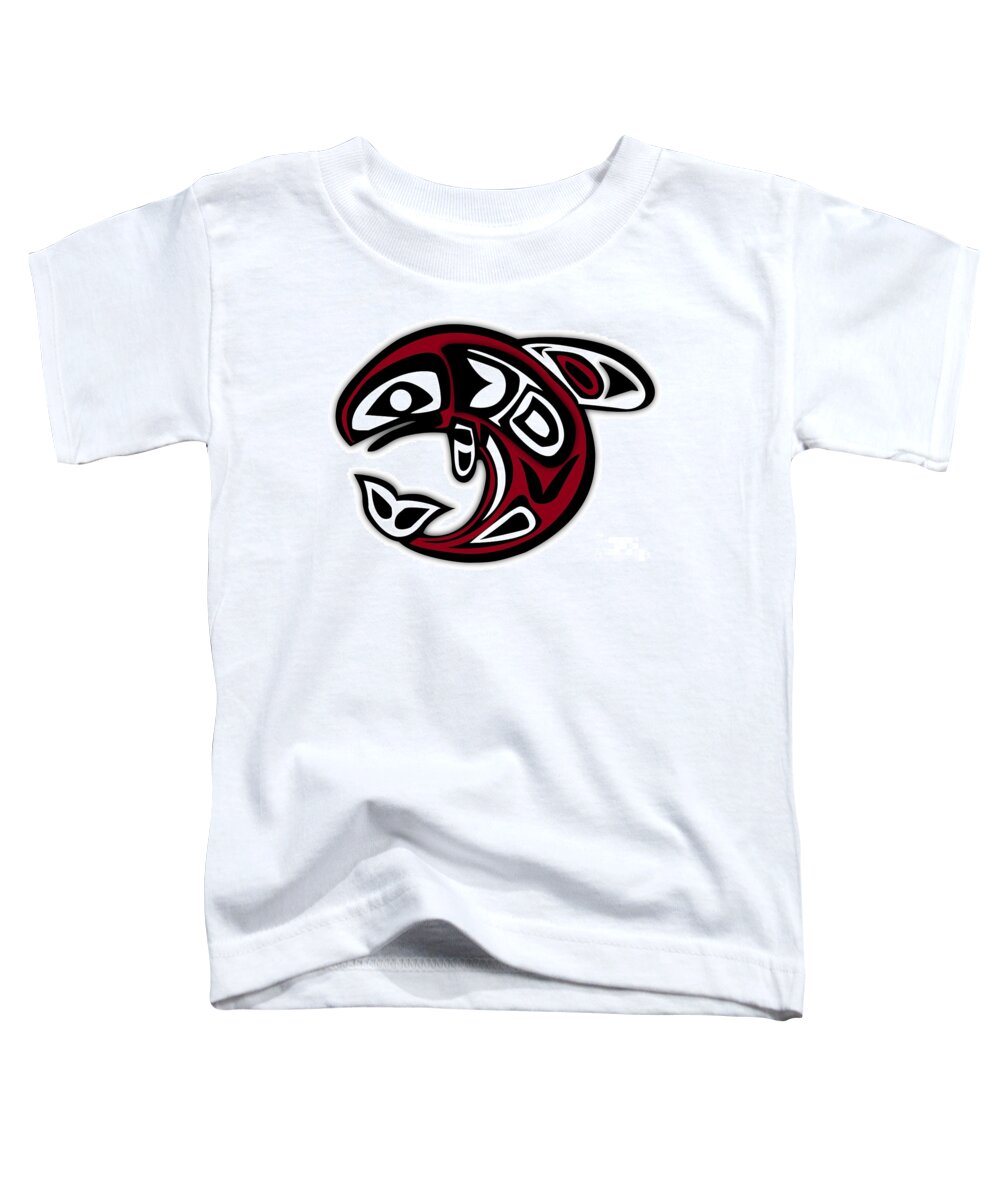 Orca Toddler T-Shirt featuring the painting Haida Pacific Northwest Coast Native American Orca Painting by Peter Ogden